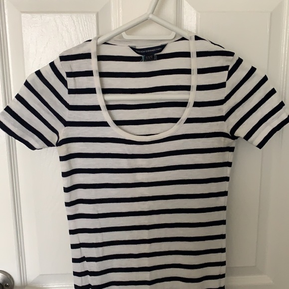 French Connection Fitted Striped Midi Dress - Picture 2 of 3